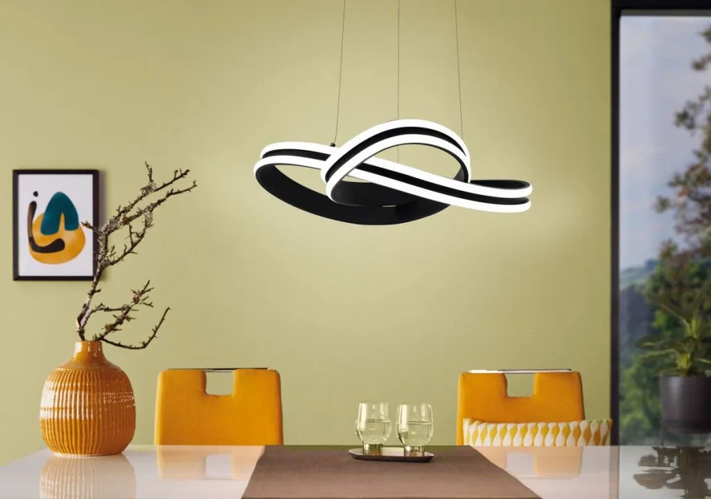 EGLO 99249 CORREDERA Modern Led Függesztett Lámpa Fehér, Fekete LED IP20