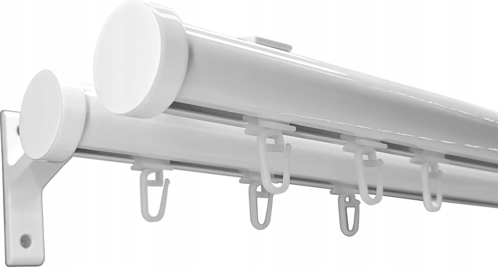 Apartman Sínes Függönykarnis Alu 28+28 mm Fehér 150 cm biztosítótű