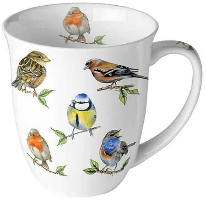 Madárkás porcelán bögre 400 ml Bird species