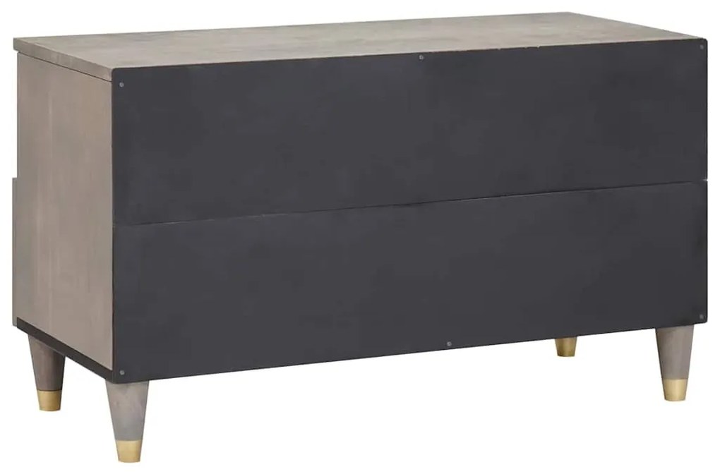 TV szekrény Szürke és Arany 80 x 33.5 x 46 cm Tömör mangófa