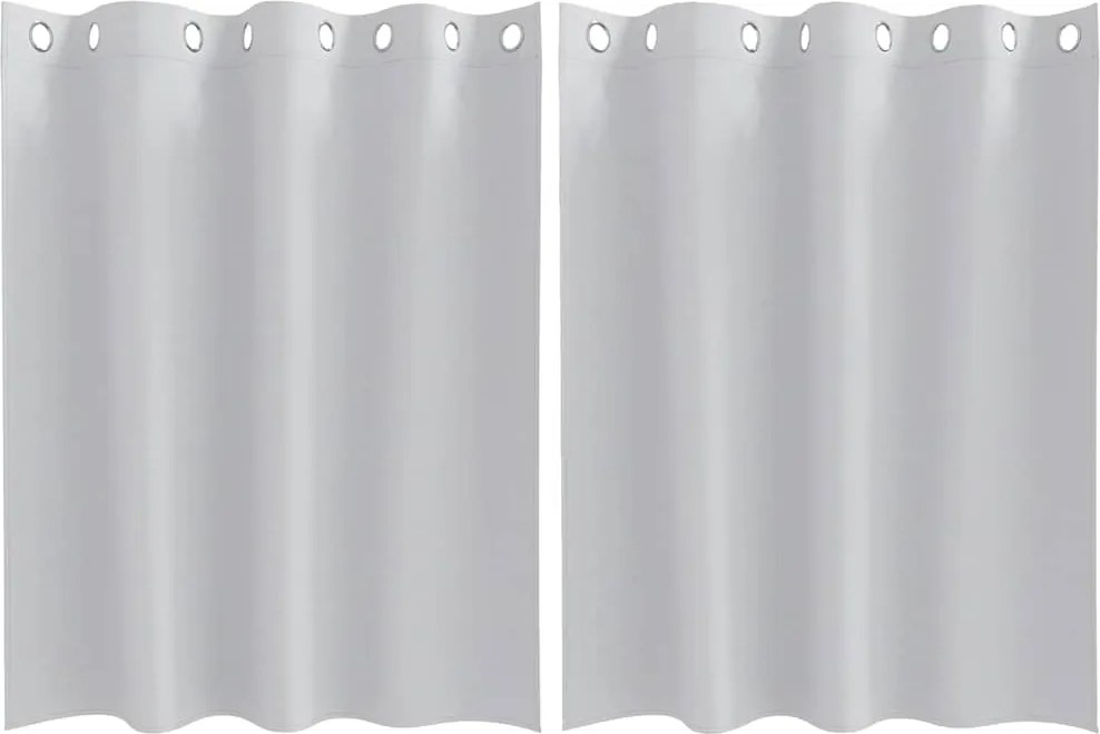 vidaXL Fekete Függöny Gyűrűkkel 2 pcs Halvány szürke 140 x 140 cm