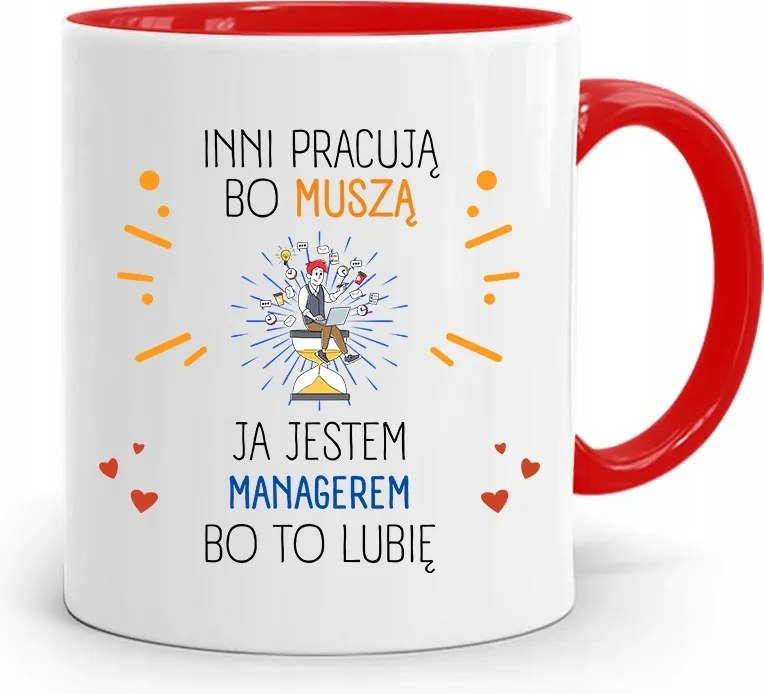 Menedzser Bögre Piros Ajándék fényképes nyomtatással