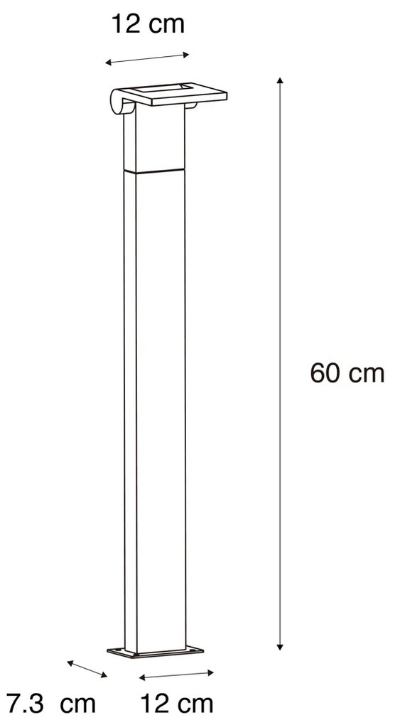Modern kültéri oszlop lámpa antracit 60 cm LED-del IP54 - Zane