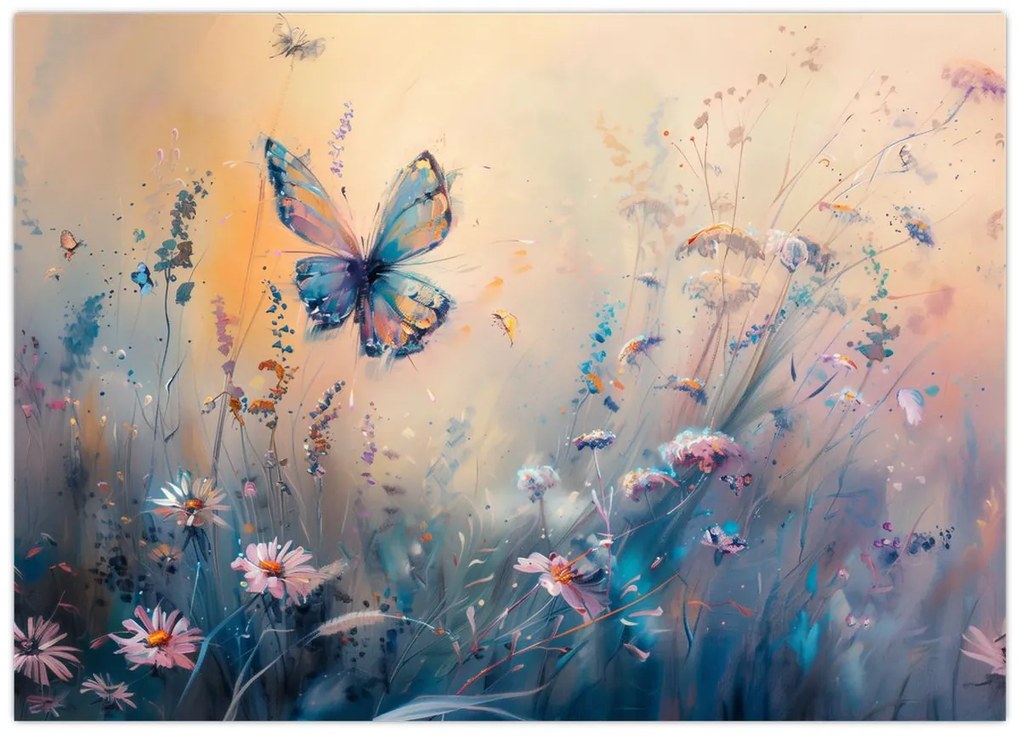 Kép - Rét pillangóval II (70x50 cm)