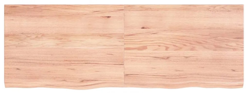 világosbarna kezelt tömör tölgyfa fali polc 140 x 50 x (2-4) cm