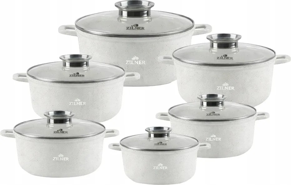 Edénykészlet Zilner ZL-8573 12el márvány kerámia indukciós gáz