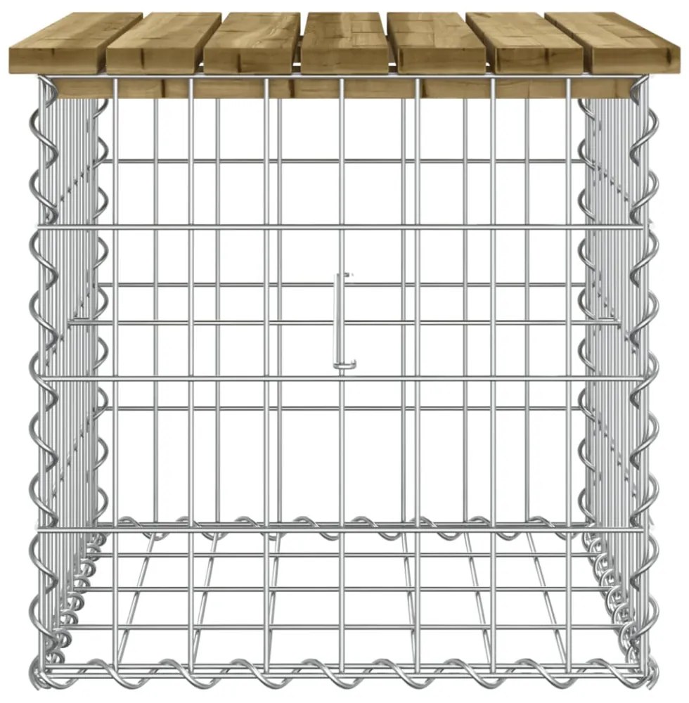 impregnált fenyőfa gabion kerti pad 43 x 44 x 42 cm