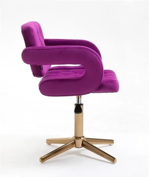HR8403CROSS Fukszia modern velúr szék arany lábbal