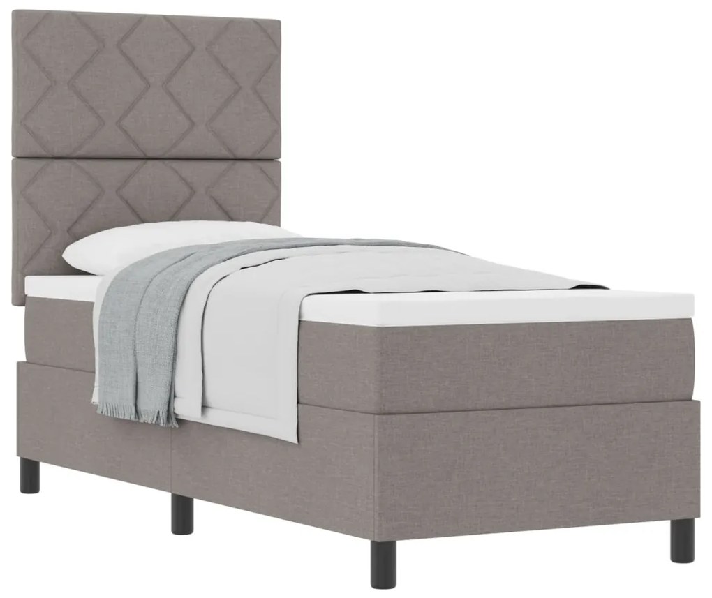 Boxspring ágy matraccal taupe 80x200 cm szövet