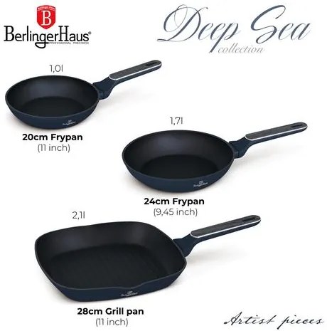 BerlingerHaus 3 részes serpenyő szett Deep Sea Collection BH/8380