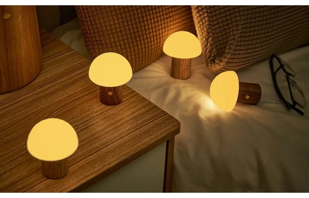 Natúr színű kőrisfa LED dimmelhető asztali lámpa (magasság 7 cm) Alice – Gingko