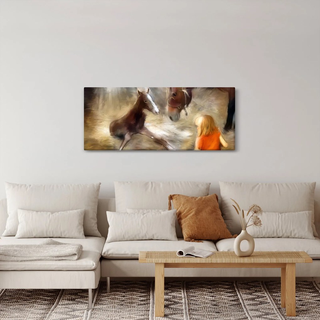 Kép - Üdvözöljük a világban, csikó (120x50 cm)