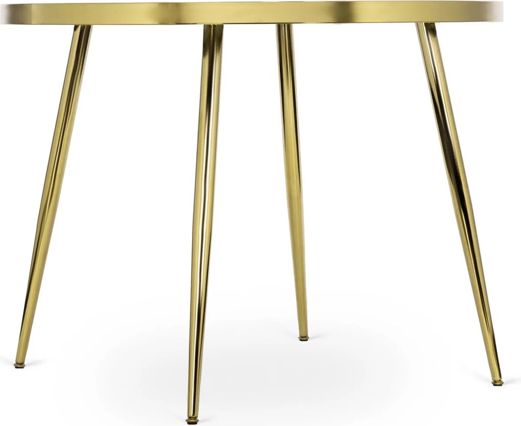 Üveg étkezőasztal 100 cm méretben, fekete/arany színben TINGA