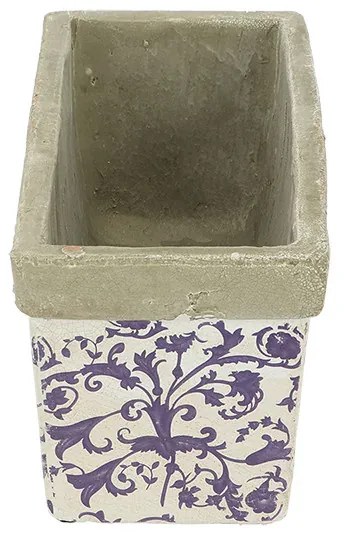 Mediterrán stílusú kerámia virágláda, 39 x 15 cm, kültéri és beltéri dekorációs kiegészítő