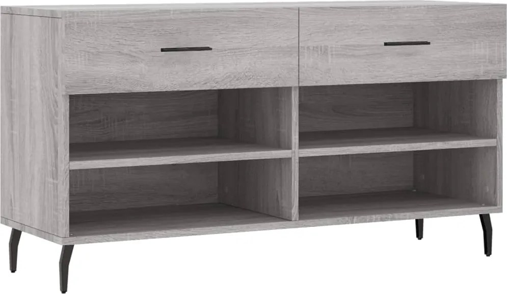 vidaXL szürke sonoma színű szerelt fa cipőpolc 102 x 35 x 55 cm