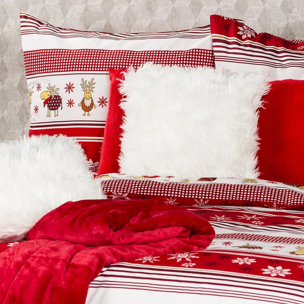 4Home Pamut ágyneműhuzat Rénszarvasok, 160 x 200 cm, 70 x 80 cm