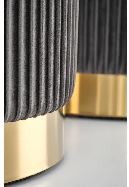 KÉSZLET 2x Taburet MONTY átm. 36/66 cm szürke/arany