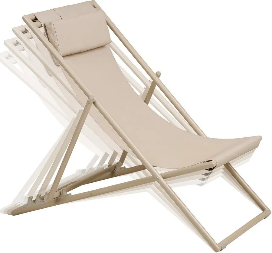 Bézs fém kerti napozóágy Curtis – House Nordic