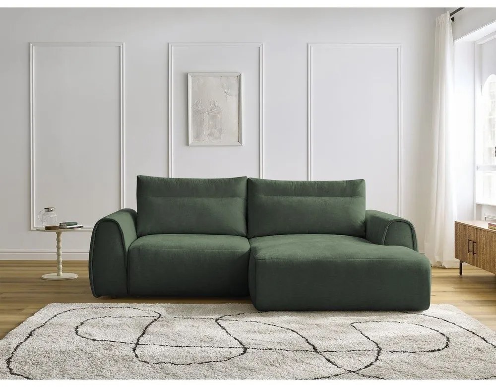 Sötétzöld sarokkanapé Aden – Bobochic Paris