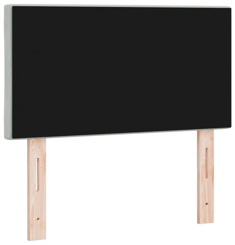 LED ágytámla Világosszürke 80 cm Műbőr