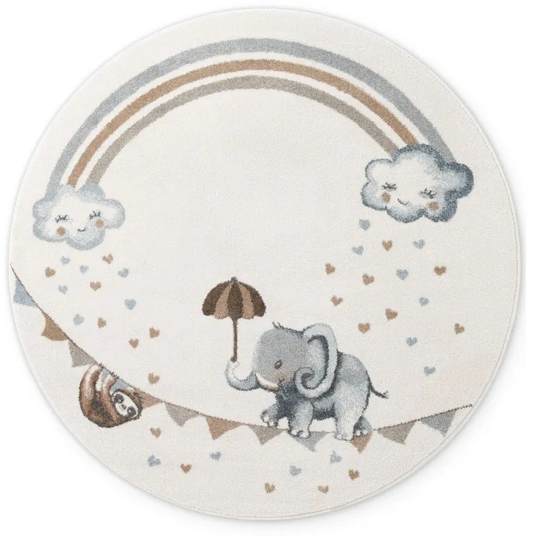 Krémszínű gyerek szőnyeg ø160 cm Walk like an Elephant Rainbow – Villeroy&Boch