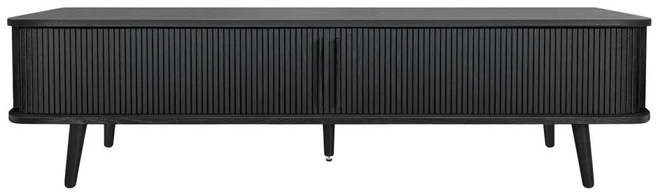 Fekete TV-állvány tölgyfa dekorral 178x50x40 cm Rove – Woodman