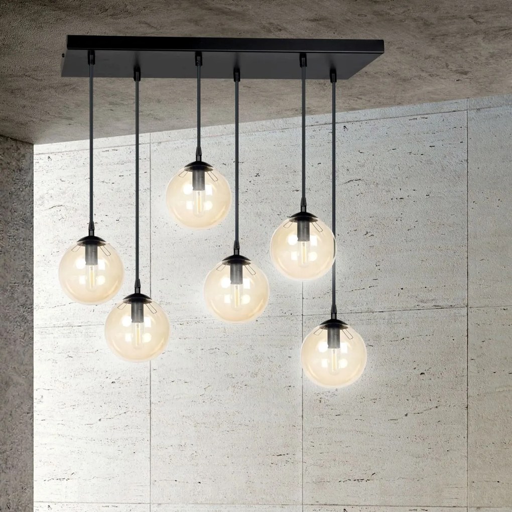 Emibig modern függeszték cosmo borostyán fekete emi713/6