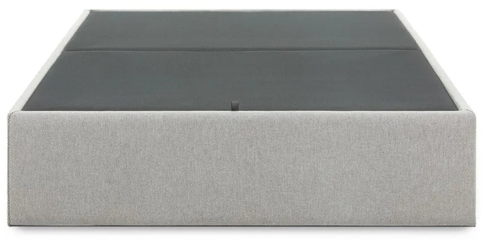 Szürke kárpitozott ágyneműtartós franciaágy 140x190 cm Matters – Kave Home