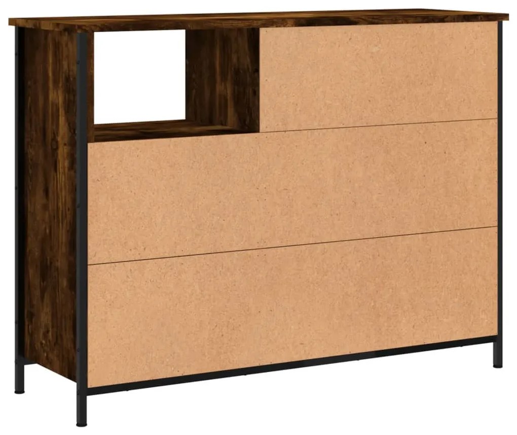 füstös tölgy színű szerelt fa tálalószekrény 100 x 33 x 75 cm
