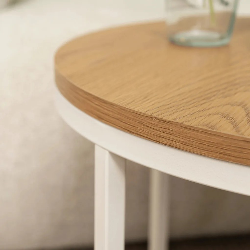 Dohányzóasztal tölgy/fehér asztal ANN