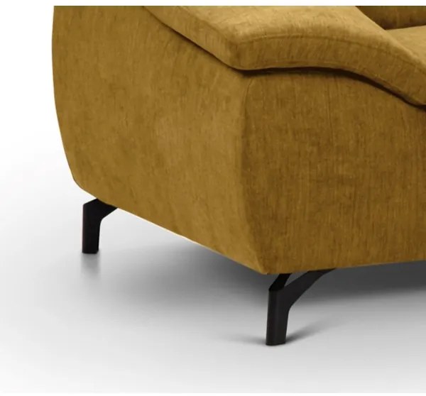 Bővíthető sarokkanapé tárolóval, L-alakú BRESCIA jobb oldali, sárga