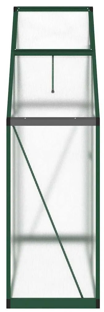 zöld alumínium melegház alapvázzal 169 x 58 x 195 cm