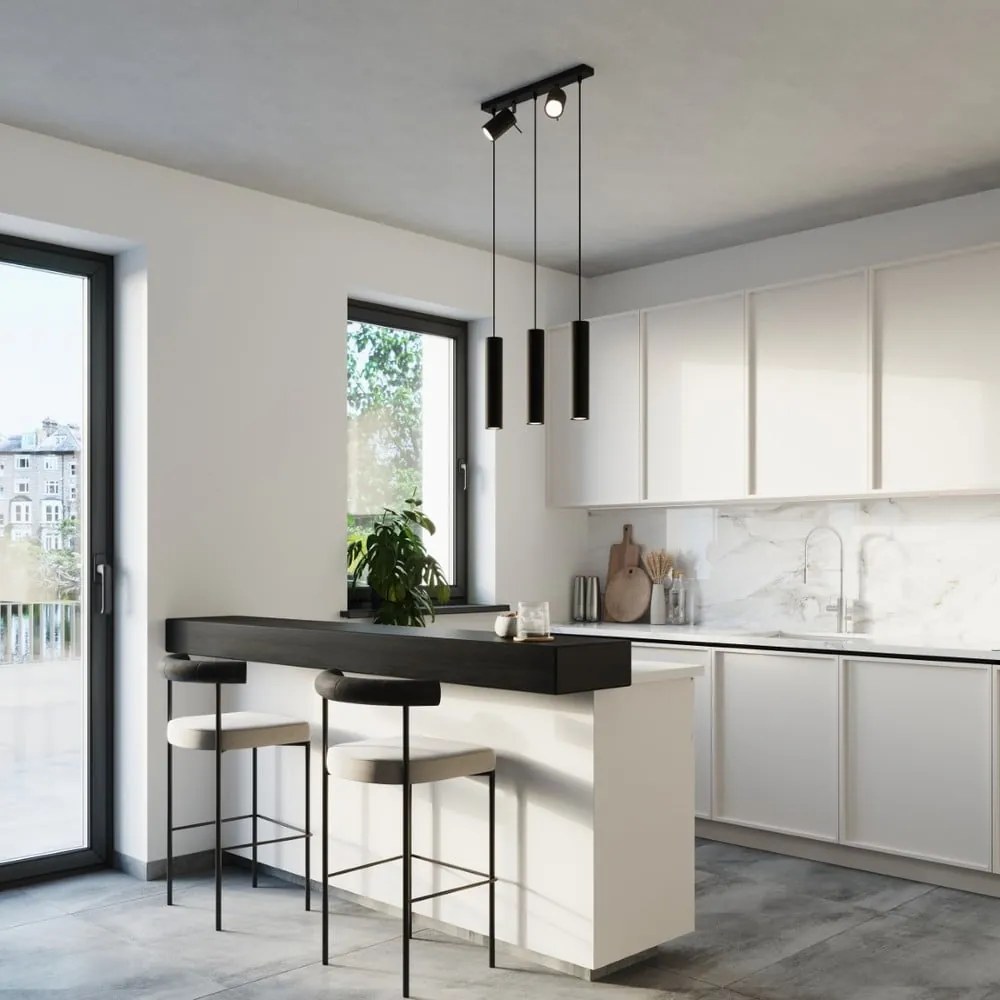 Fekete fém függőlámpa Etna – Sollux