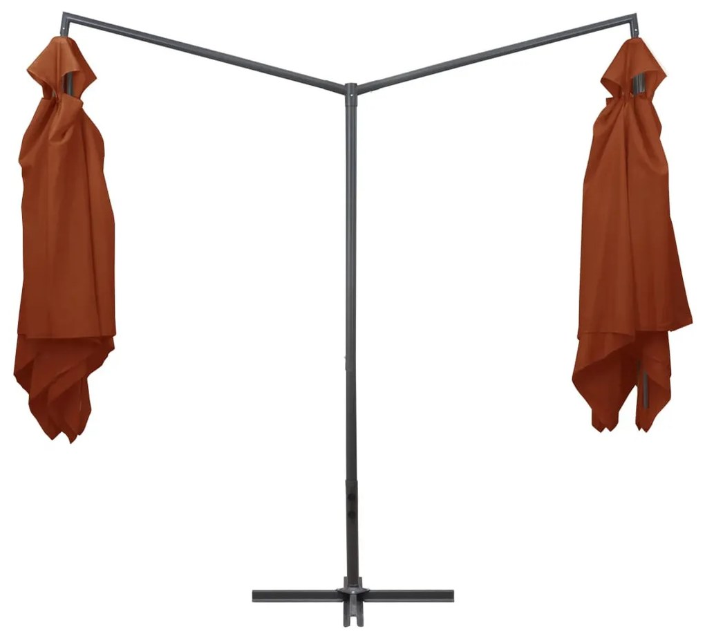 Terrakotta dupla napernyő acélrúddal 250 x 250 cm