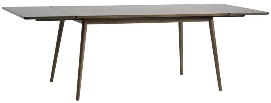 Barna bővíthető étkezőasztal tölgyfa dekoros asztallappal 150x90 cm Barrali – Unique Furniture
