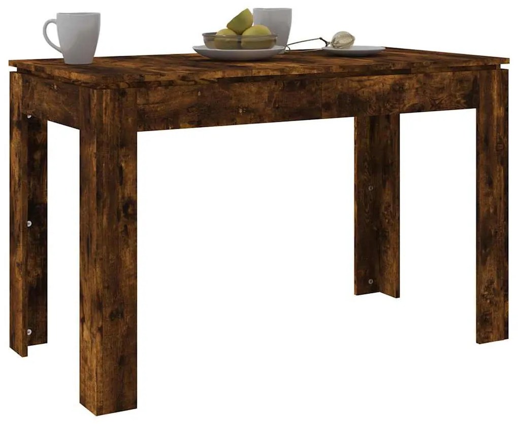 Füstös tölgy színű szerelt fa étkezőasztal 120 x 60 x 76 cm