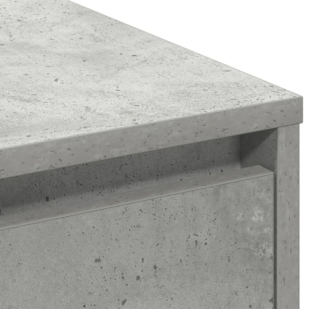 LED-es oldalszekrény, betonszürke, 71x34,5x75 cm, mérnöki fa
