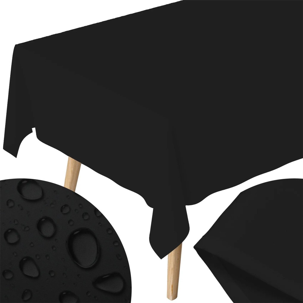 Abrosz Foltálló Asztalterítő 140X220 CM Sima Fekete Matt Szín 9900