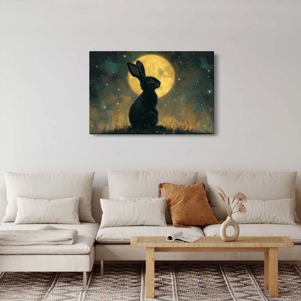 Kép - Nyúl és hold (90x60 cm)