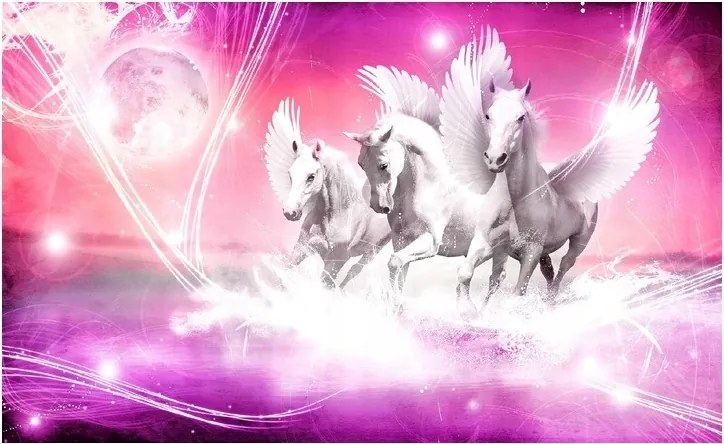 Fotótapéta Lovak Pegazus 3D Unikornisok Galopp 416x254