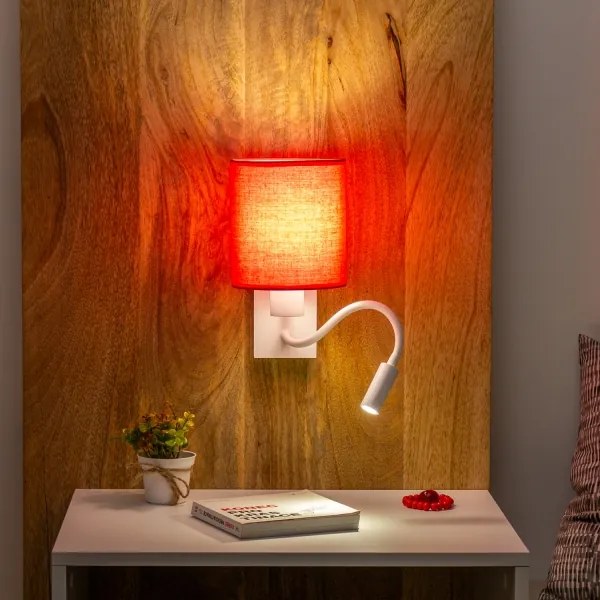 Brilagi - LED Fali lámpa NUBILA 1xE27/25W/230V + LED/3W fehér/piros