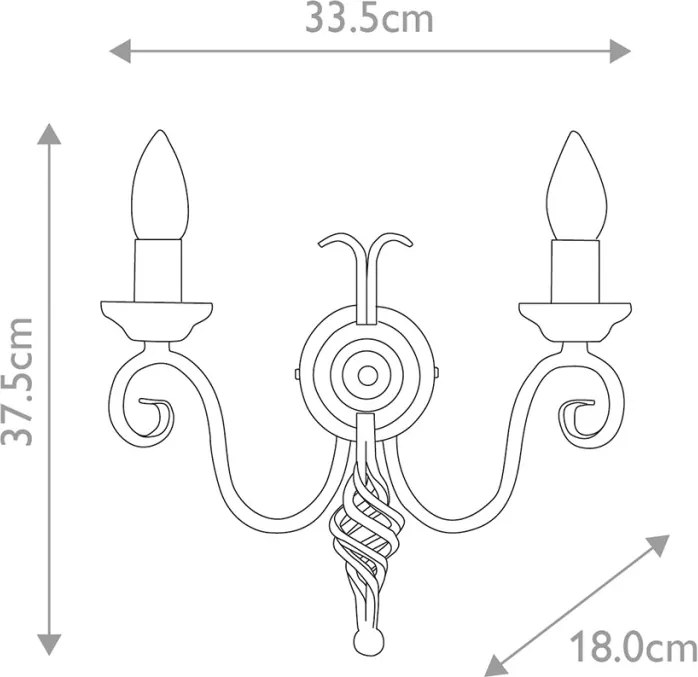 Elstead Lighting HARLECH HR2A-BLACK Fali lámpa 2x60W/E14