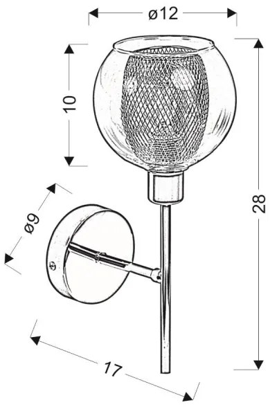 Fali lámpa OZZO 1xE14/40W/230V