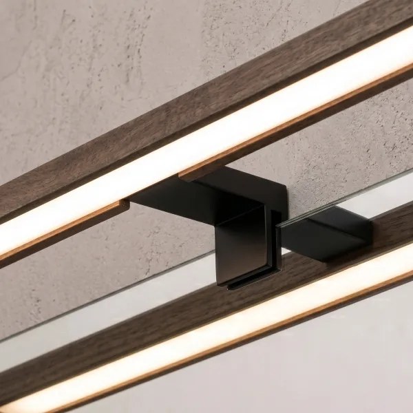 Brilagi - LED fürdőszobai tükör 3 az 1-ben WOODY MIRROR LED/12W/230V IP44 fekete/tölgy/dió
