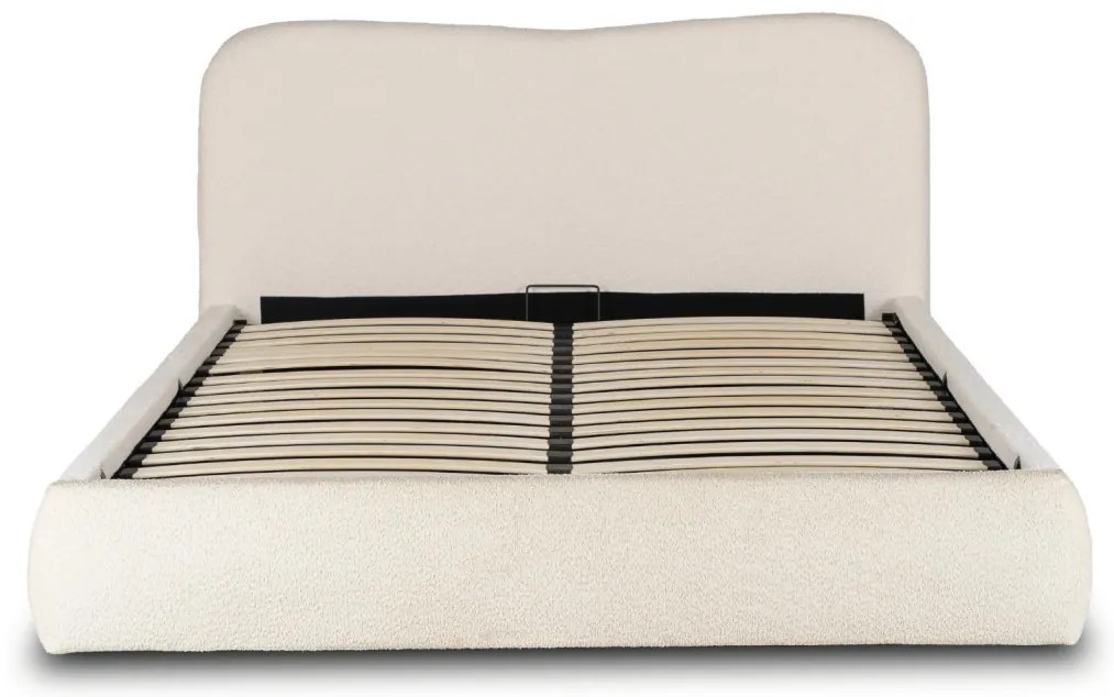 Franciaágy Krém Bouclé Kárpittal. Ágyneműtartóval. 180x200 BRISTOL