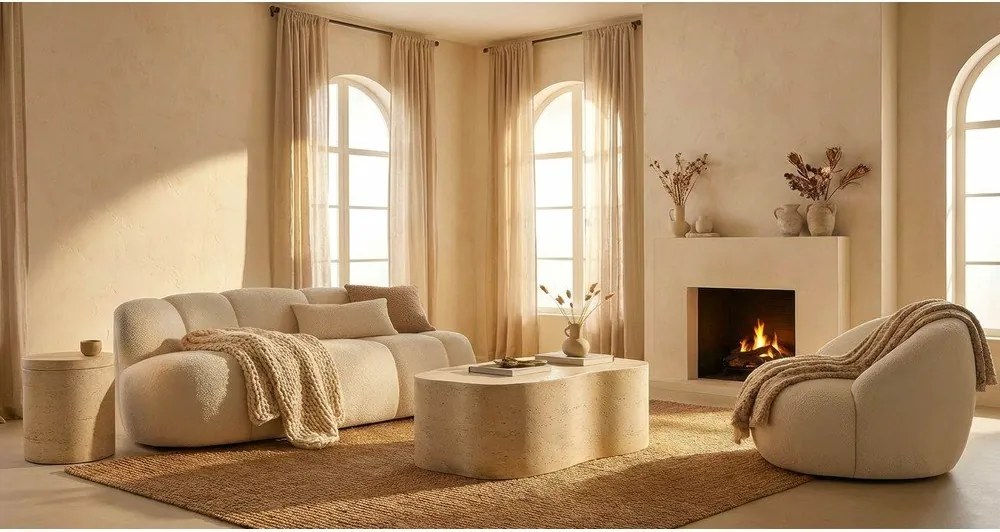 Fehér buklé kanapé 145 cm Ball – Mauro Ferretti