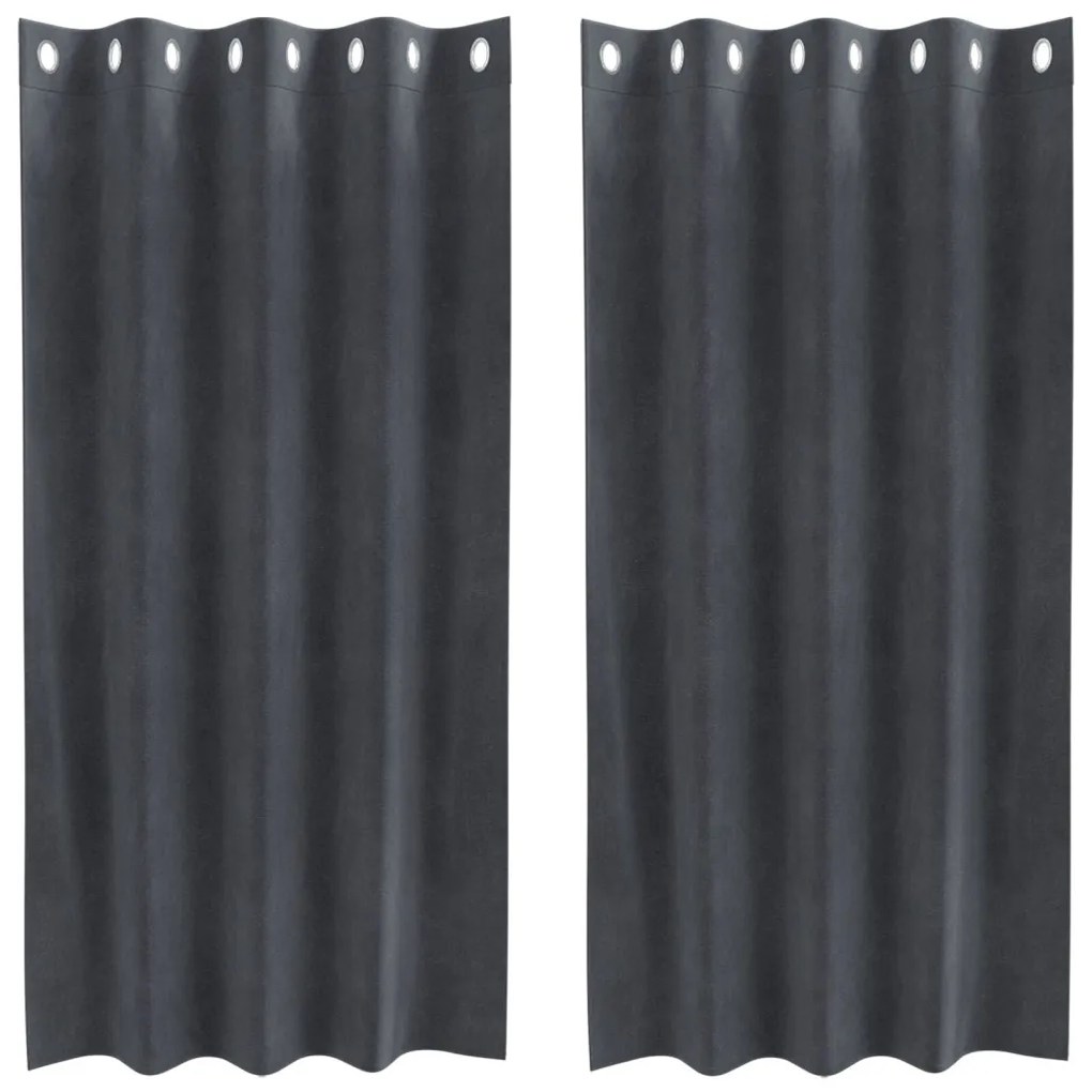 Függönyök függönyökkel 2 pcs Világosszürke 140 x 175 cm Bársony