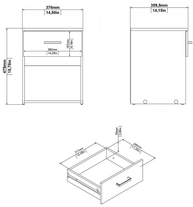 Sid éjjeliszekrény, sonoma tölgy