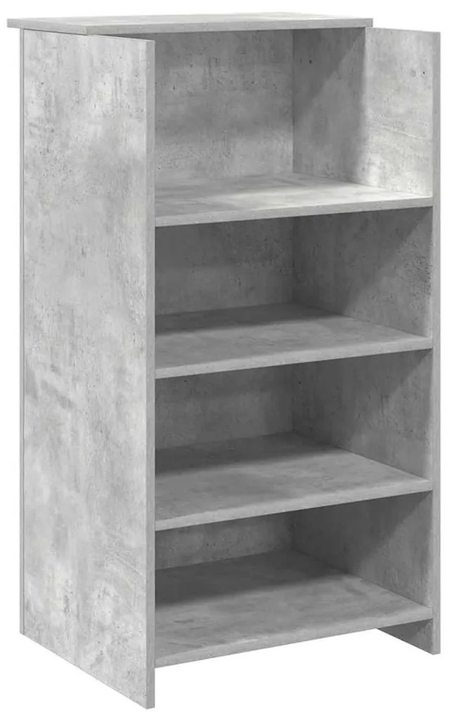 recepciós pult betonszürke 135x50x103,5 cm szerelt fa