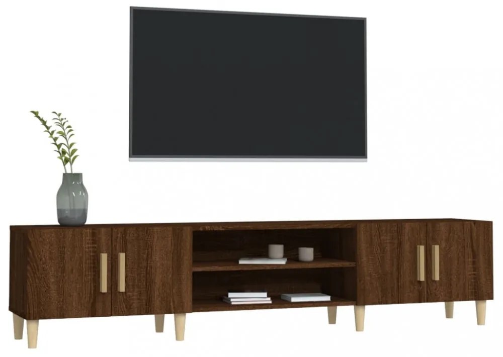 barna tölgy színű szerelt fa TV-szekrény 180x31,5x40 cm